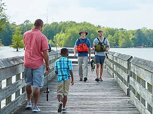 Fishing pier in Santee State park. Just a short drive from Carolina King on Lake Marion, SC.